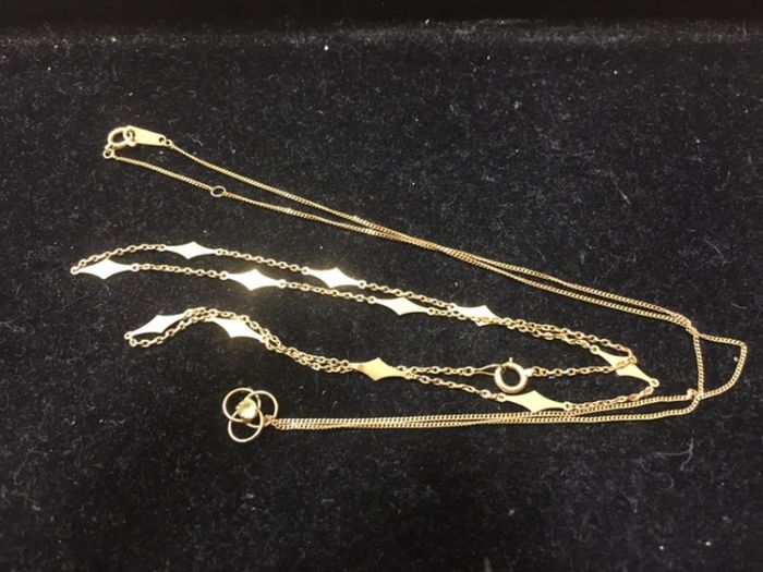 松山市 金・純金製品 高価買取 K18 ネックレス 2点 キングラム衣山店