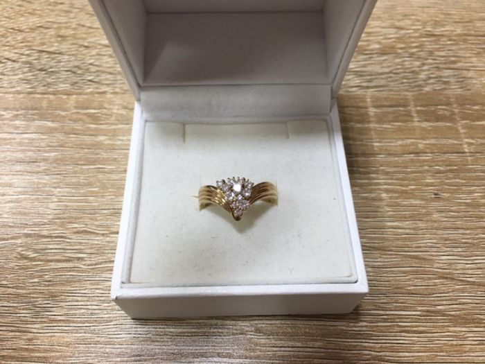 松山市 金・純金製品 高価買取 K18 D0.39 ダイヤモンドリング キングラム衣山店